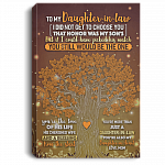 To My Daughter In Law You're My Daughter In Heart Framed Canvas Prints-Unframed Poster-Home Decor Wall Art