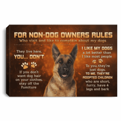 For Non-Dog Owners Rules For Who Visit And Like To Complain My German Shepherd Dogs Framed Canvas Prints - Unframed Poster
