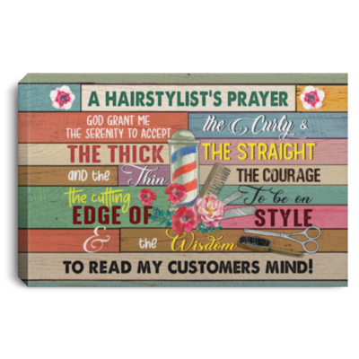 A Hairstylist's Prayer God Grant Me The Serenity to Accept The Curly Framed Canvas Prints - Unframed Poster
