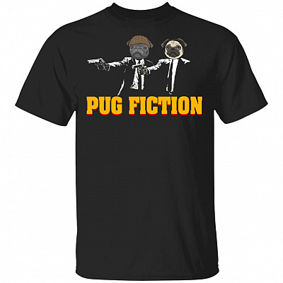 Funny Pug Fiction Hitmen T-Shirt