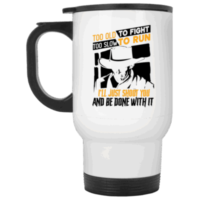 14 oz. White Travel Mug
