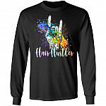 Hair Hustler Hair Stylist Barber Tattoo Hoodie - Sweatshirt - Long Sleeve Shirt