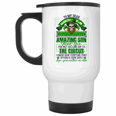14 oz. White Travel Mug