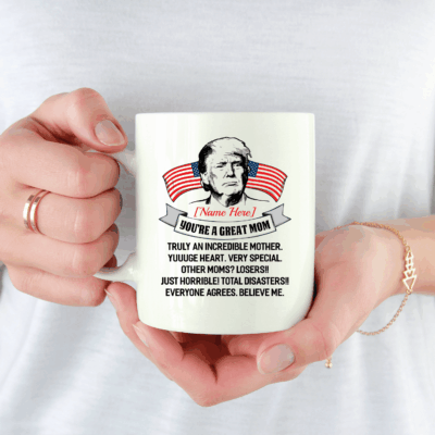 Alternative view of Personalized You're a Great Mom Truly an Incredible Mother Ceramic Coffee Mug - Beer Stein - Water Bottle