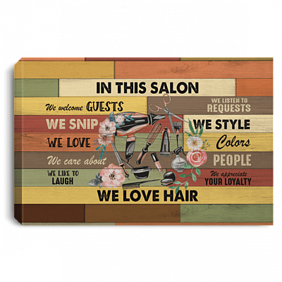 CubeBik In This Salon We Welcome Guests We Listen To Requests Gallery Wrapped Framed Canvas Prints - Unframed Poster