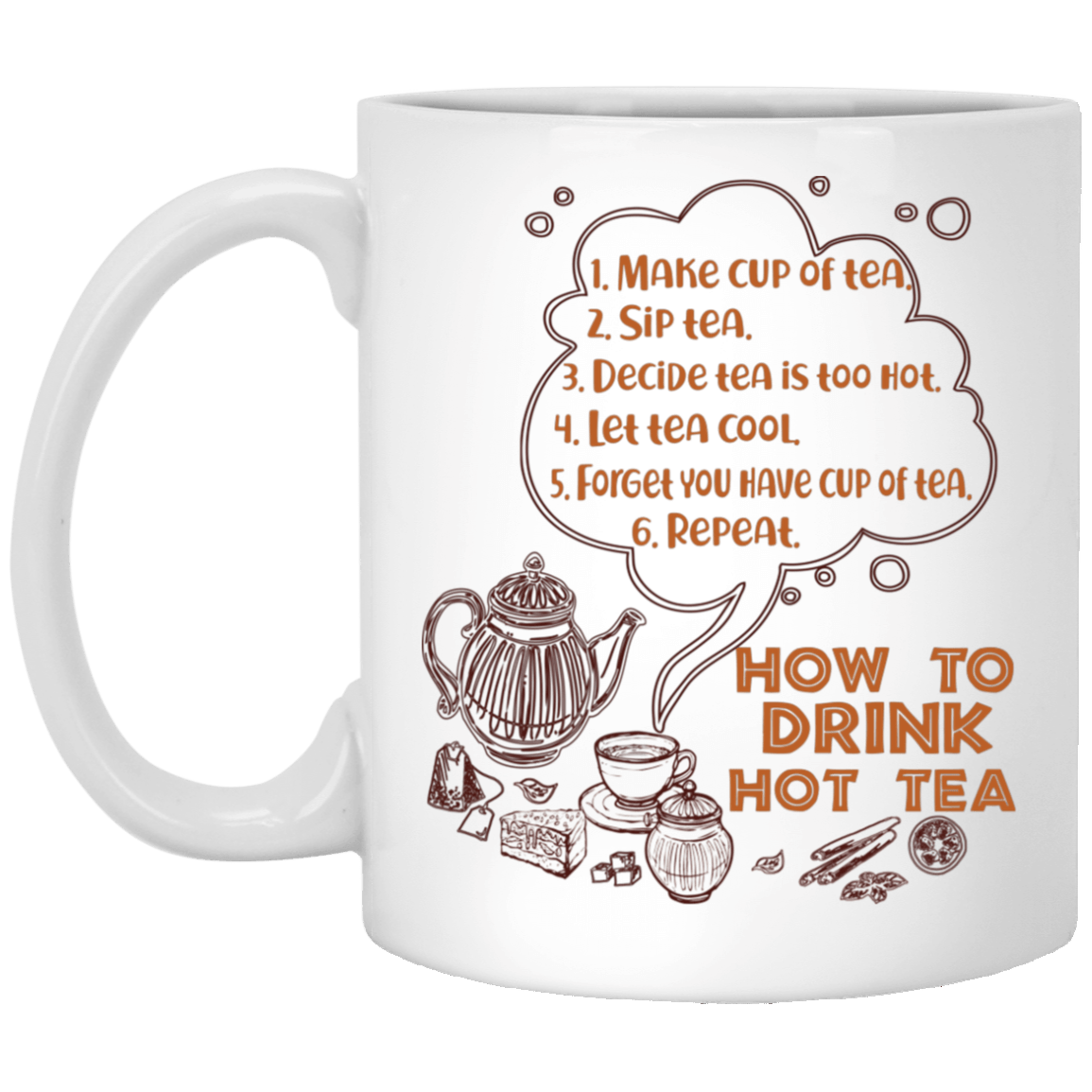 CubeBik How to Drink Hot Tea Make Cup of Tea Ceramic Coffee Mug - Beer Stein - Water Bottle - Color Changing Mug
