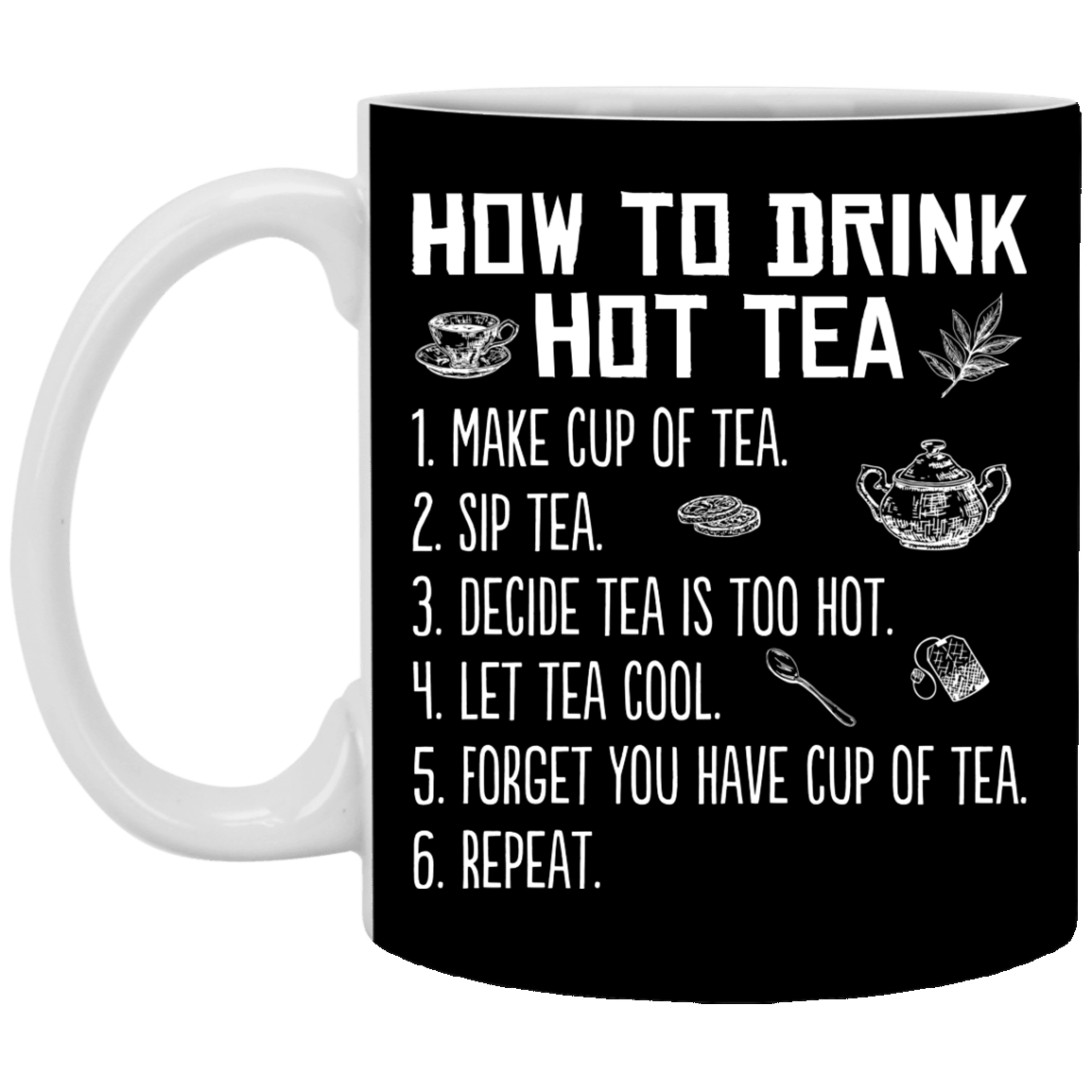 CubeBik How To Drink Hot Tea Ceramic Coffee Mug - Funny Tea Mug