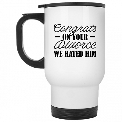 14 oz. White Travel Mug