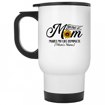 14 oz. White Travel Mug