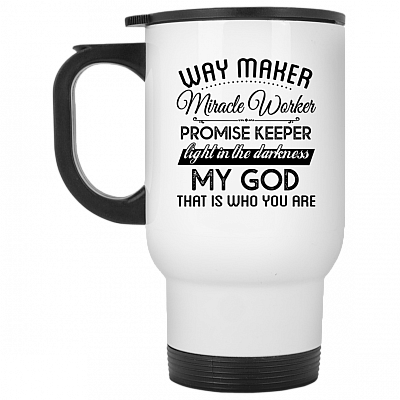 14 oz. White Travel Mug