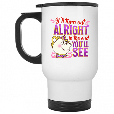 14 oz. White Travel Mug