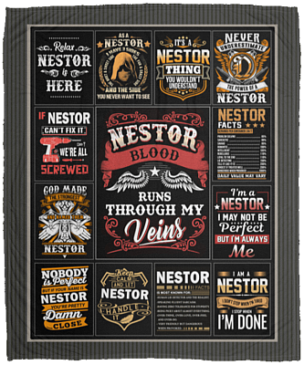 Nestor Blood Runs Through My Veins Fleece Blanket - Premium Sherpa Blanket - Woven Blanket