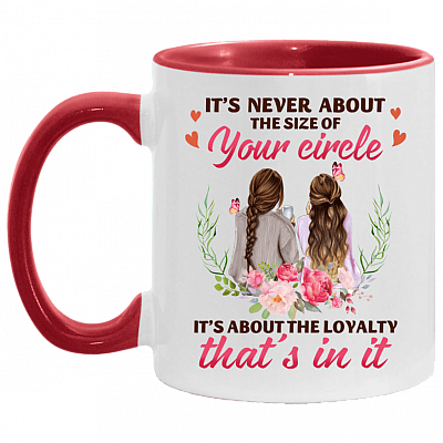 It's Never About the Size of Your Circle Best Friend Accent Mug