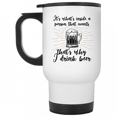 14 oz. White Travel Mug
