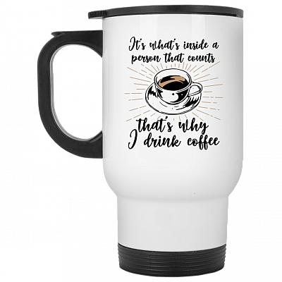 14 oz. White Travel Mug