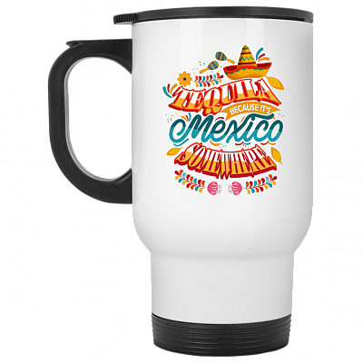 14 oz. White Travel Mug