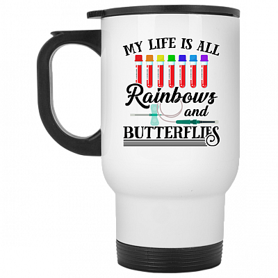 14 oz. White Travel Mug