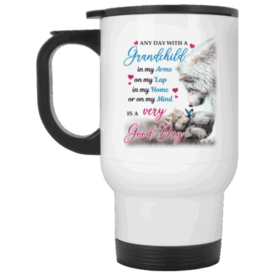 14 oz. White Travel Mug