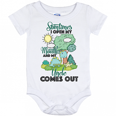 Sometime I Open My Mouth And My Uncle Comes Out Baby Onesie - Baby Infant Bodysuit
