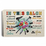CubeBik In This Salon We Wellcome Guests We Listen To Requests We Love Hair Framed Canvas Prints - Unframed Poster
