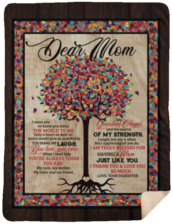 CubeBik Dear Mom I Want You to Know You Mean the World to Me Color Tree Fleece Blanket - Premium Sherpa Blanket
