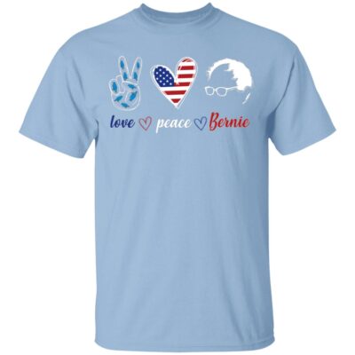 CubeBik Love Peace Bernie Feel the Bern Vote for Bernie 2020 T-Shirt
