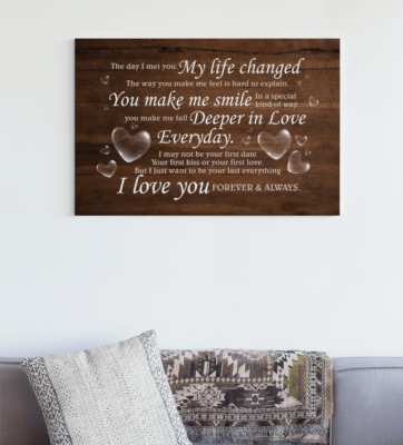 Alternative view of The Day I Met You My Life Changed Hunting Gallery Wrapped Framed Canvas Prints - Unframed Poster