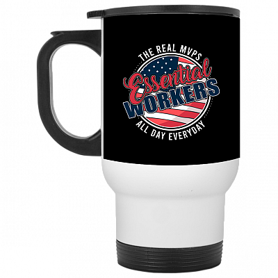 14 oz. White Travel Mug