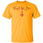 Finit HIC Deo God Ends Here Nun T-Shirt - The Upside Down Cross, Gold, Unisex T-Shirt Finit HIC Deo God Ends Here Nun T-Shirt - The Upside Down Cross, Gold, Unisex T-Shirt