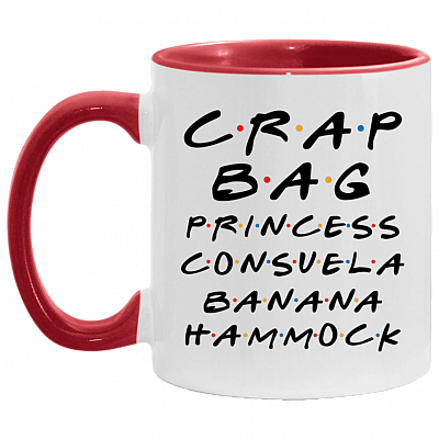 Crag Bag Princess Consuela Banana Hammock Friend Funny Accent Mug, White/Red, 11 oz. Accent Mug