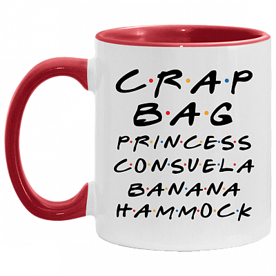 Crag Bag Princess Consuela Banana Hammock Friend Funny Accent Mug, White/Red, 11 oz. Accent Mug
