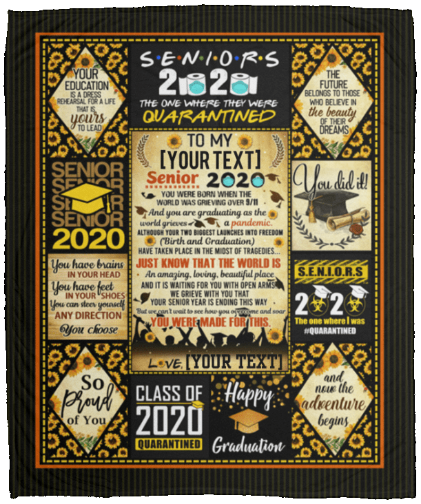 Personalized Senior 2020 You Were Born When The World Was Grieving Over 9/11 Fleece – Premium Sherpa Blanket, Black, Cozy Plush Fleece Blanket - 50x60