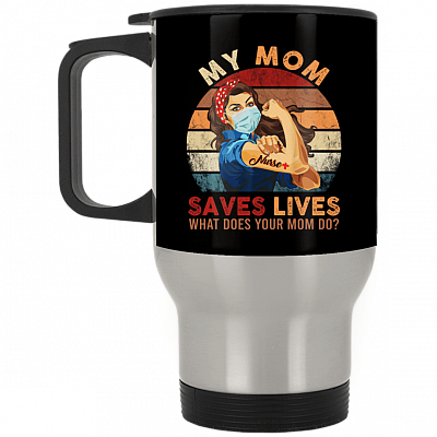 14 oz. Silver Travel Mug