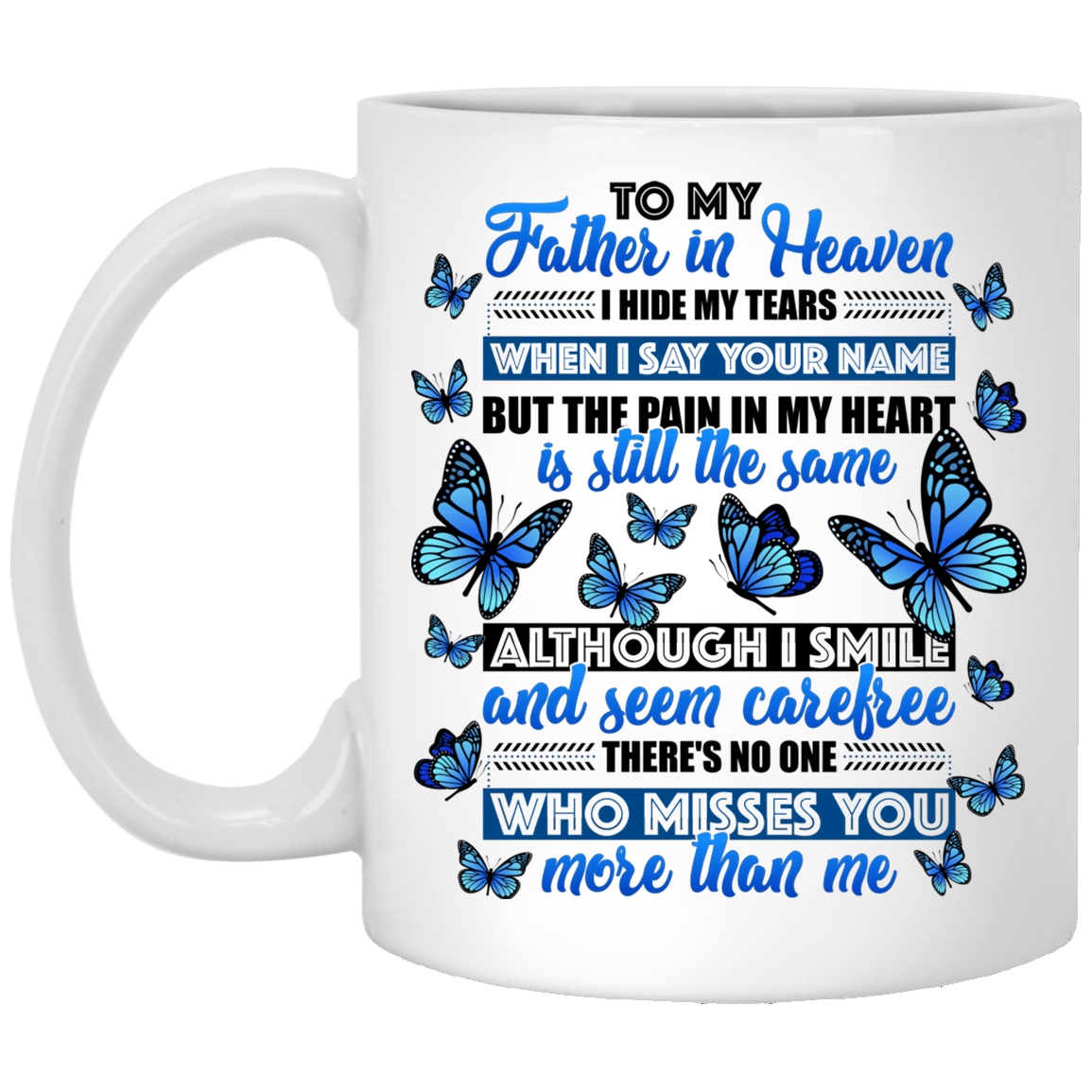 I Hide My Tears When I Say Your Name Ceramic Coffee Mug - Father's Day Gift Color Changing Mug, White, 11 oz. White Mug