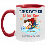 Personalized Like Father Like Son Uh Oh - Personalized Father's Day Gift Accent Mug, White/Red, 11 oz. Accent Mug