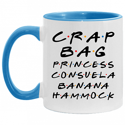 Crag Bag Princess Consuela Banana Hammock Friend Funny Accent Mug, White/Light Blue, 11 oz. Accent Mug