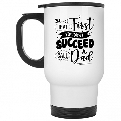 14 oz. White Travel Mug