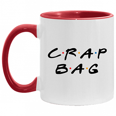 Crag Bag Friend Funny Accent Mug, White/Red, 11 oz. Accent Mug