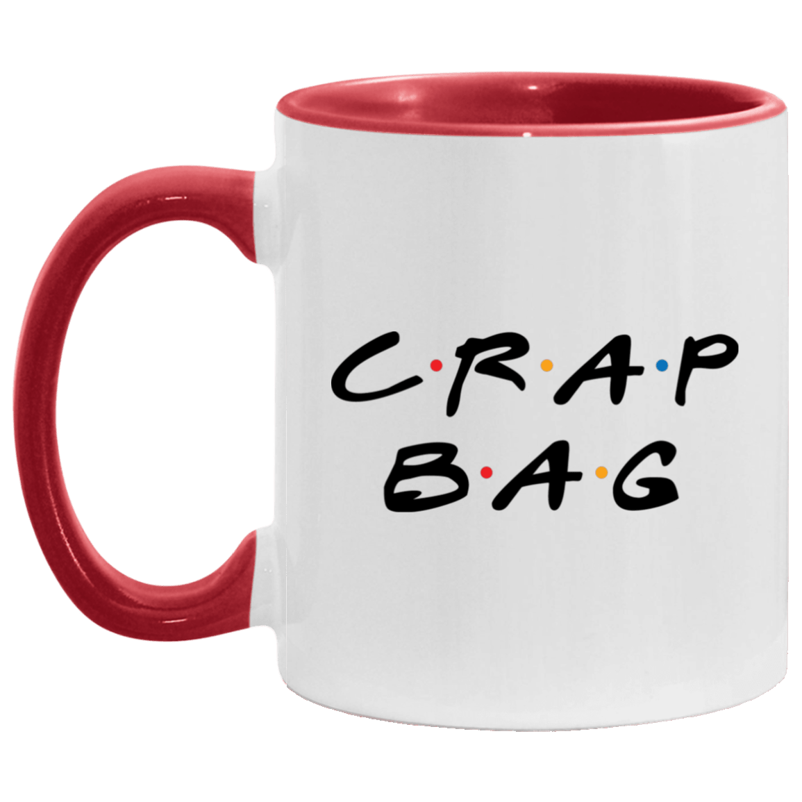 Crag Bag Friend Funny Accent Mug, White/Red, 11 oz. Accent Mug