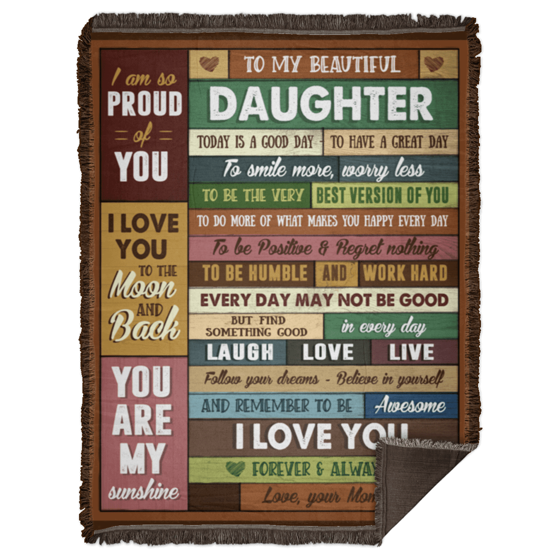 To My Daughter Blanket To My Beautiful Daughter Today Is A Good Day
