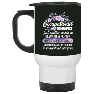 14 oz. White Travel Mug