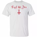 Finit HIC Deo God Ends Here Nun T-Shirt - The Upside Down Cross, White, Unisex T-Shirt Finit HIC Deo God Ends Here Nun T-Shirt - The Upside Down Cross, White, Unisex T-Shirt