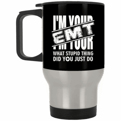 14 oz. Silver Travel Mug