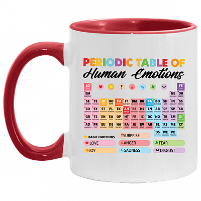 Periodic Table Of Human Emotions Ceramic Accent Mug - Funny Mug