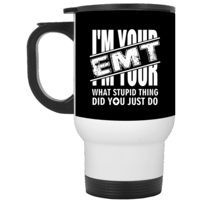 14 oz. White Travel Mug