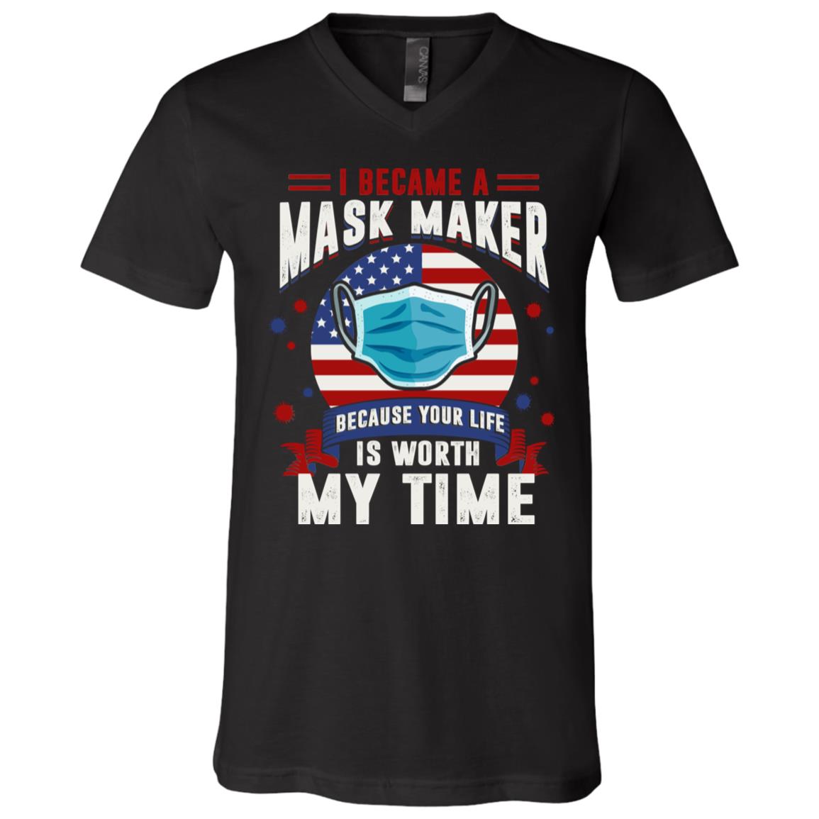 T-Shirt V-Neck Template (Official), Black, V-Neck T-Shirt