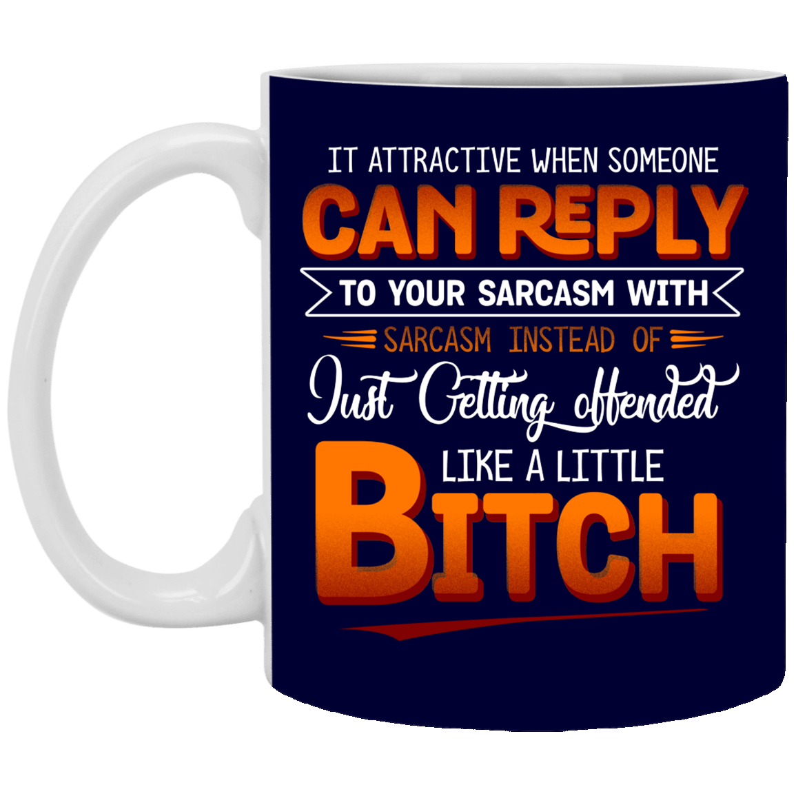 Four Out of the Five Voices in My Head Think You're an Idiot Ceramic Coffee Mug - Beer Stein - Water Bottle, Navy, 11 oz. White Mug