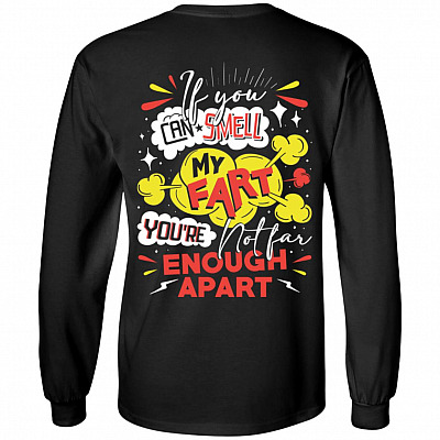 If You Can Smell My Fart You're Not Far Enough Apart-Funny Cdc Print on Back Only-Plain Front Hoodie-Sweatshirt