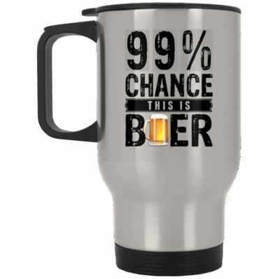 14 oz. Silver Travel Mug