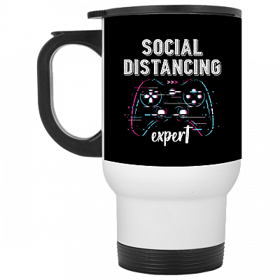 14 oz. White Travel Mug